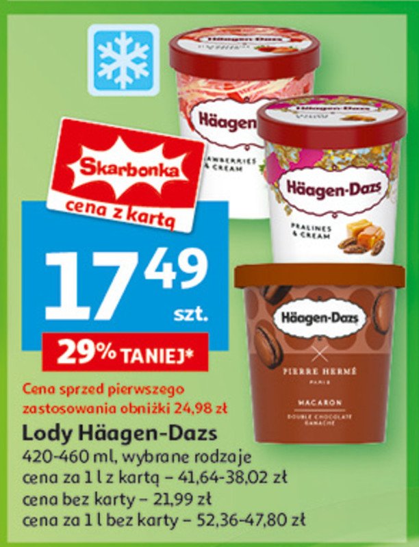 Lody strawberries & cream Haagen-dazs promocja w Auchan