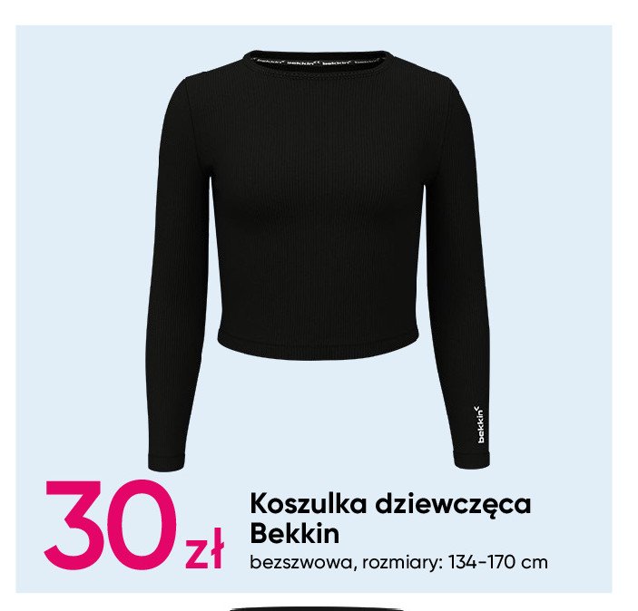 Koszulka dziewczęca bezszwowa 134-170 cm Bekkin promocja w Pepco