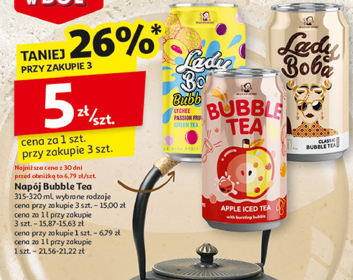 Napój apple iced tea Bubble tea promocja