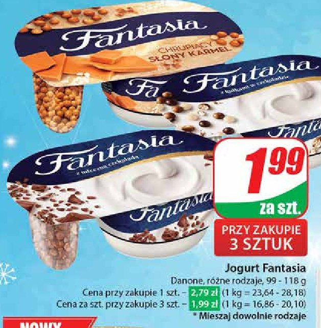 Jogurt z mleczną czekoladą Danone fantasia promocja w Dino