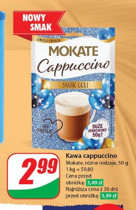 Cappuccino o smaku coli Mokate cappuccino promocja w Dino