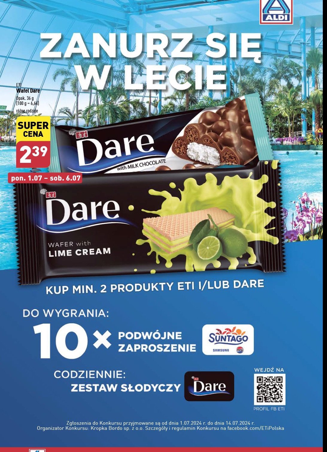 Wafel z kremem limonkowym Eti dare promocja