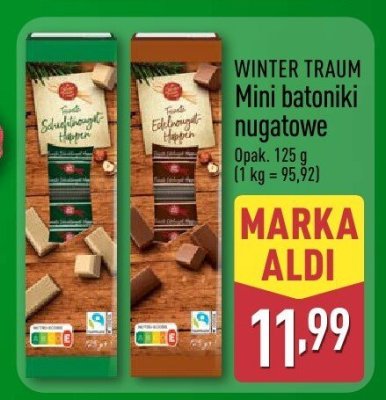 Mini batoniki nugatowe WINTER TRAUM promocja w Aldi