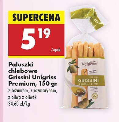 Paluszki chlebowe z oliw膮 z oliwek Unigriss promocja