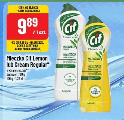 Mleczko Cif Lemon lub Cream Regular promocja w POLOmarket