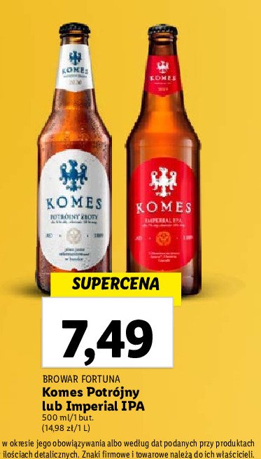 Piwo KOMES PODW脫JNY promocja