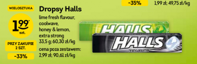 Dropsy cool extra strong Halls promocja