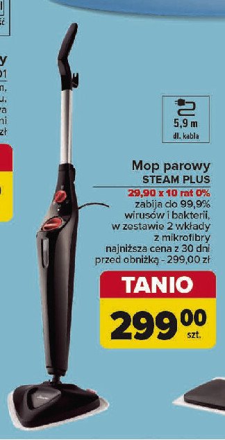 Mop parowy steam plus 1550 w Vileda promocja w Carrefour