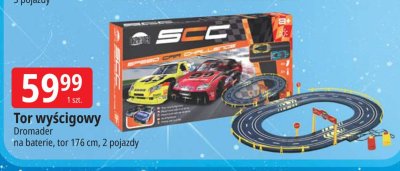 Tor wyścigowy na baterie, tor 176 cm, 2 pojazdy promocja w Leclerc