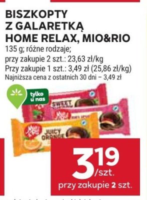 Biszkopty z Galaretką Home Relax, Mio&Rio różne rodzaje promocja w Stokrotka