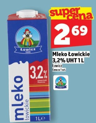 Mleko Łowickie 3,2% UHT promocja w TOPAZ