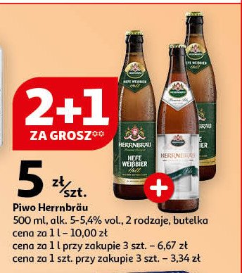 Piwo Hernbrau weizen promocja w Auchan