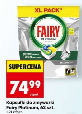 Kapsułki do zmywarki Fairy Platinum, 62 szt. promocja w Biedronka