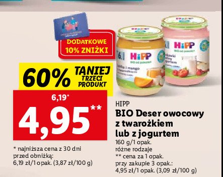 Owoce & jogurt: truskawki Hipp promocja