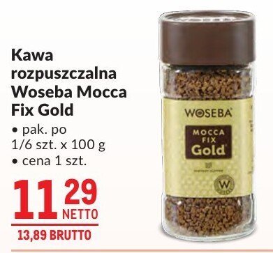 Kawa rozpuszczalna Woseba Mocca Fix Gold promocja w Makro