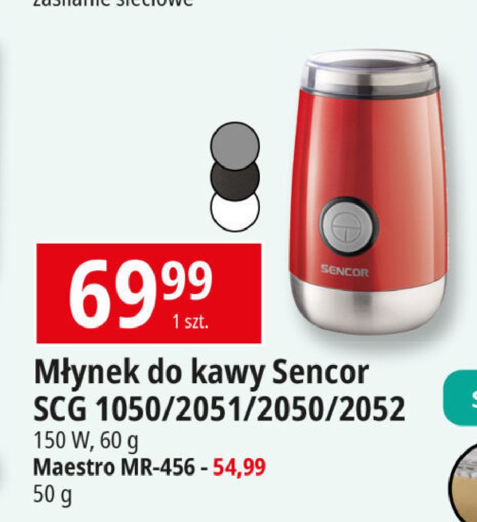 Młynek do kawy scg 2051bk Sencor promocja w Leclerc