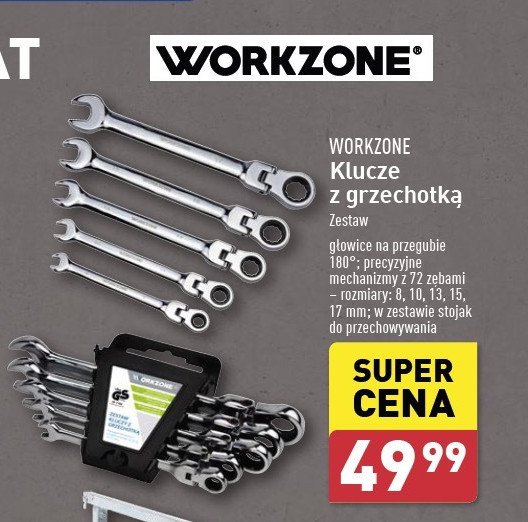 Zestaw kluczy przegubowych z grzechotką Work zone promocja