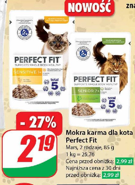 Karma dla kota sensitive Perfect fit promocja