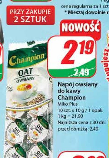 Nap贸j owsiany do kawy Champion promocja