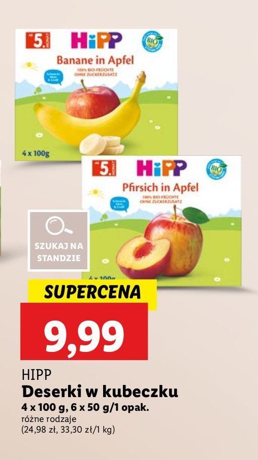 Przecier jabłka-brzoskwinie HIPP OWOCOWA CHWILA promocja w Lidl