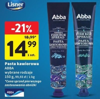Pasta kawiorowa ABBA wybrane rodzaje promocja w Intermarche