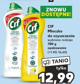 Mleczko do czyszczenia z mikrokryszta艂kami lemon Cif cream promocja
