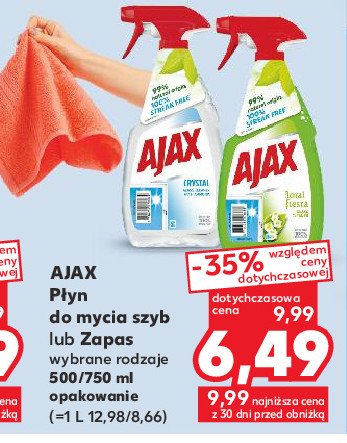 Płyn do szyb crystal clean Ajax glass Ajax . promocja