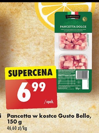 Pancetta dolce Gustobello promocja