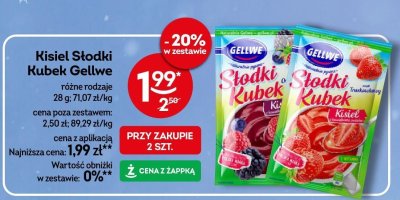 Kisiel Słodki Kubek Gellwe różne rodzaje promocja w Żabka