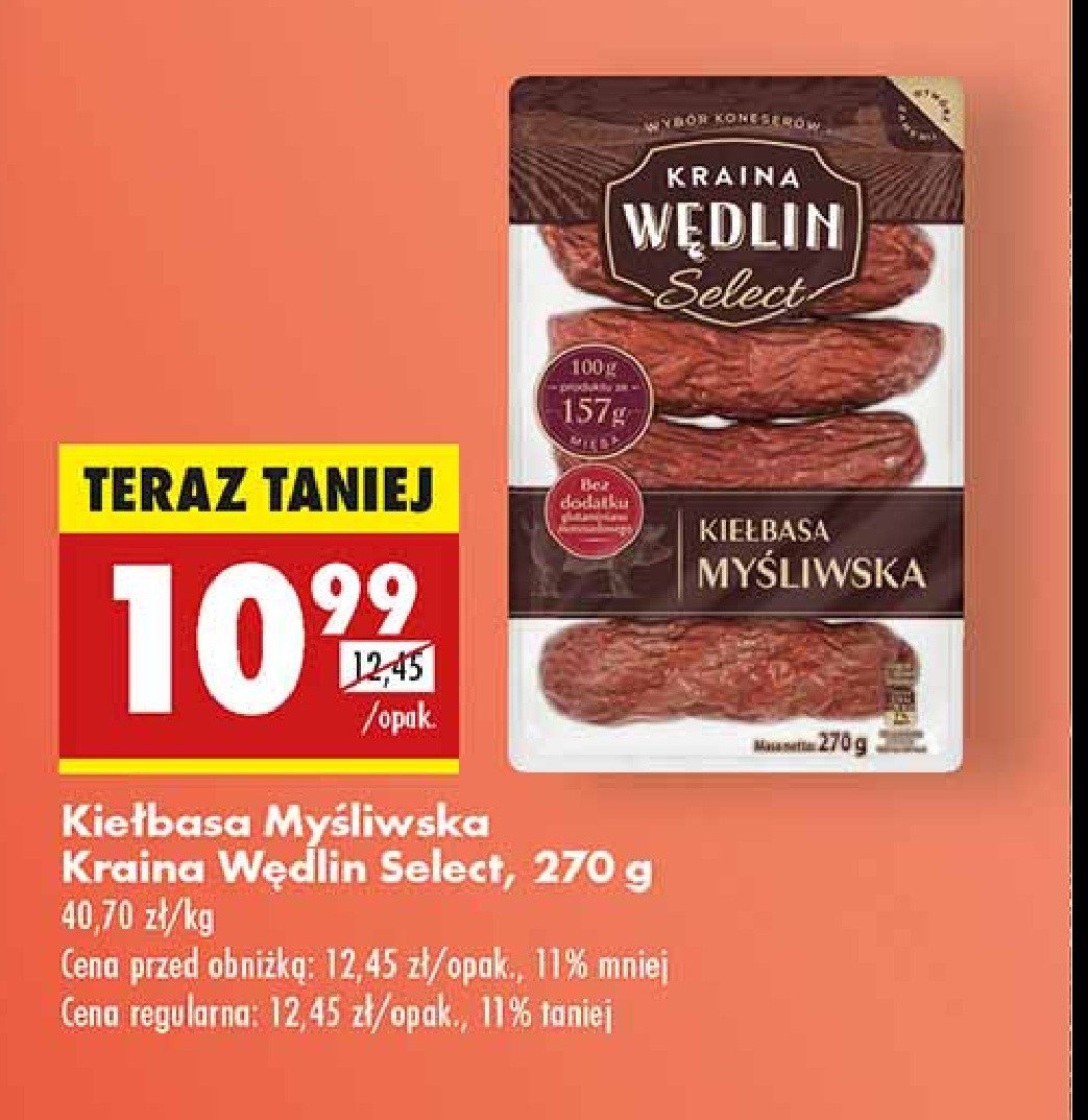 Kiełbasa myśliwska Kraina wędlin promocja w Biedronka