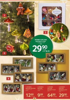 Bombka szklana grzbek wysokość 11 cm promocja w Selgros