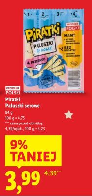 Paluszki serowe Piratki promocja w Lidl