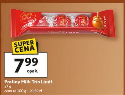 Praliny Milk Trio Lindt promocja w Auchan