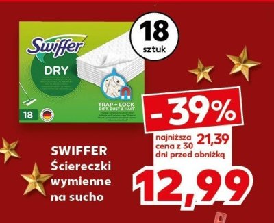 Ściereczki wymienne na sucho SWIFFER DRY 18 sztuk promocja w Kaufland