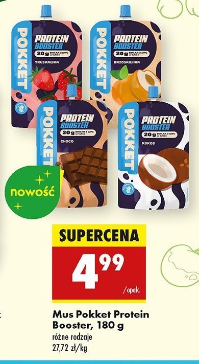 Mus proteinowy brzoskwiniowy Pokket promocja w Biedronka