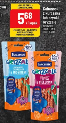 Kabanosy z kurczaka lub szynki Gryzale Tarczyński promocja w POLOmarket