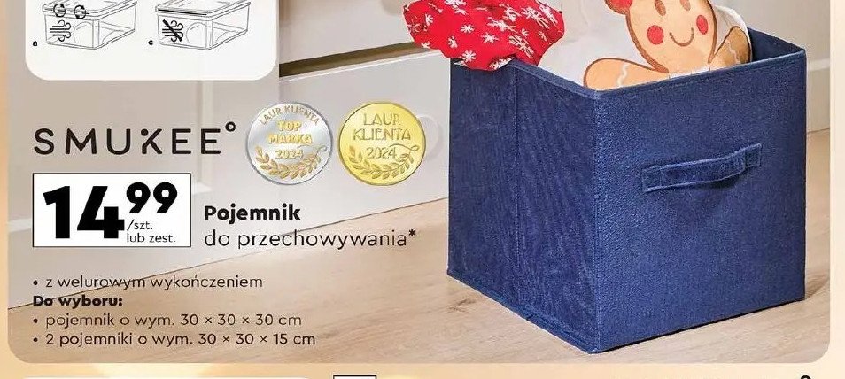 Pojemnik do przechowywania 30 x 30 x 30 cm Smukee promocja w Biedronka