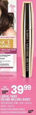Tusz do rzęs L'Oréal Paris Volume Million Lashes 9 ml promocja w Drogerie Natura