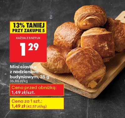Mini ciastko z nadzieniem budyniowym promocja w Biedronka