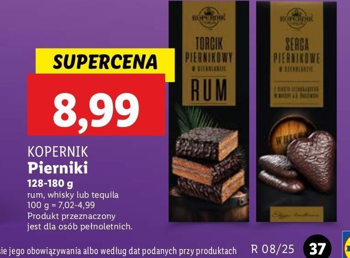 Pierniki nadziewane w czekoladzie tequilia gold Kopernik promocja