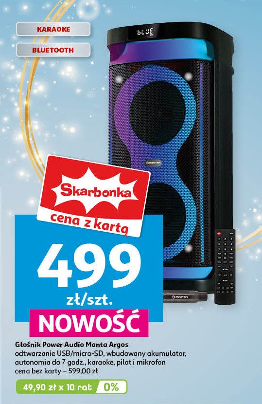 Głośnik power audio argos Manta promocja w Auchan