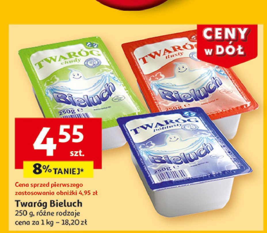 Twaróg tłusty Bieluch promocja w Auchan