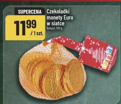 Czekoladki monety Euro w siatce Rakpol promocja w POLOmarket