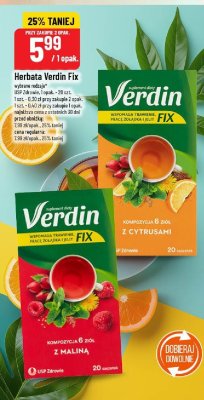 Herbata Verdin Fix kompozycja 6 ziół z maliną promocja w POLOmarket