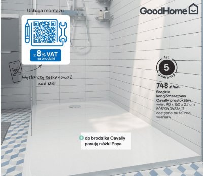 Brodzik konglomeratowy Cavally prostokątny promocja w Castorama
