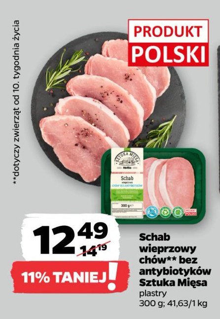 Schab wieprzowy plastry SZTUKA MIĘSA NETTO promocja