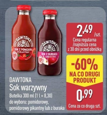 Sok warzywny pomidorowy pikantny promocja w Aldi