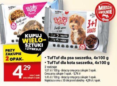 Karma dla kota TufTuf saszetka 4x100 g promocja w Twój Market