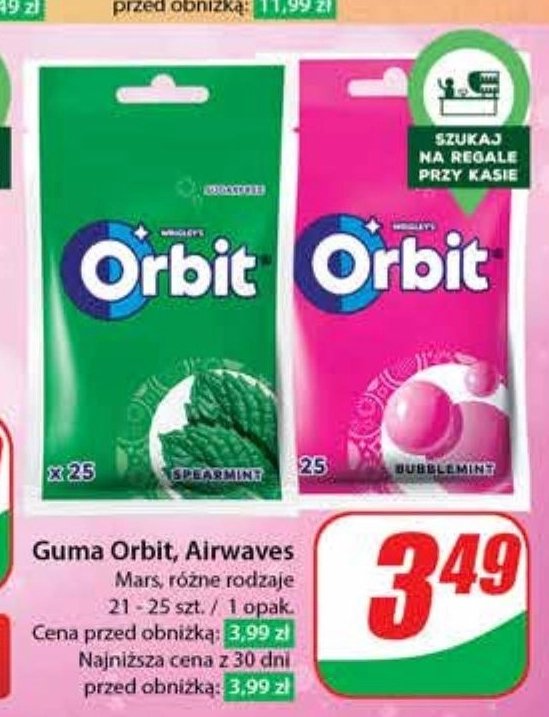Guma do żucia bubblemint drażetki Orbit promocja