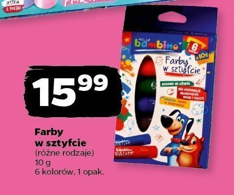 Farby w sztyfcie Moje bambino promocja